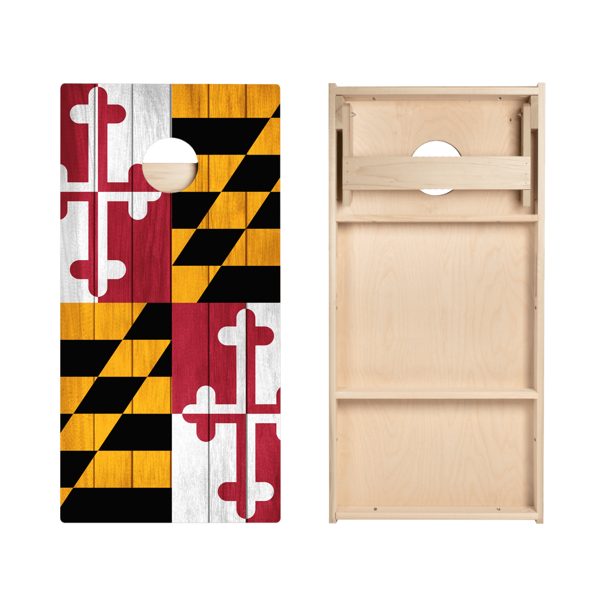 Maryland Flag Star Cornhole Boards