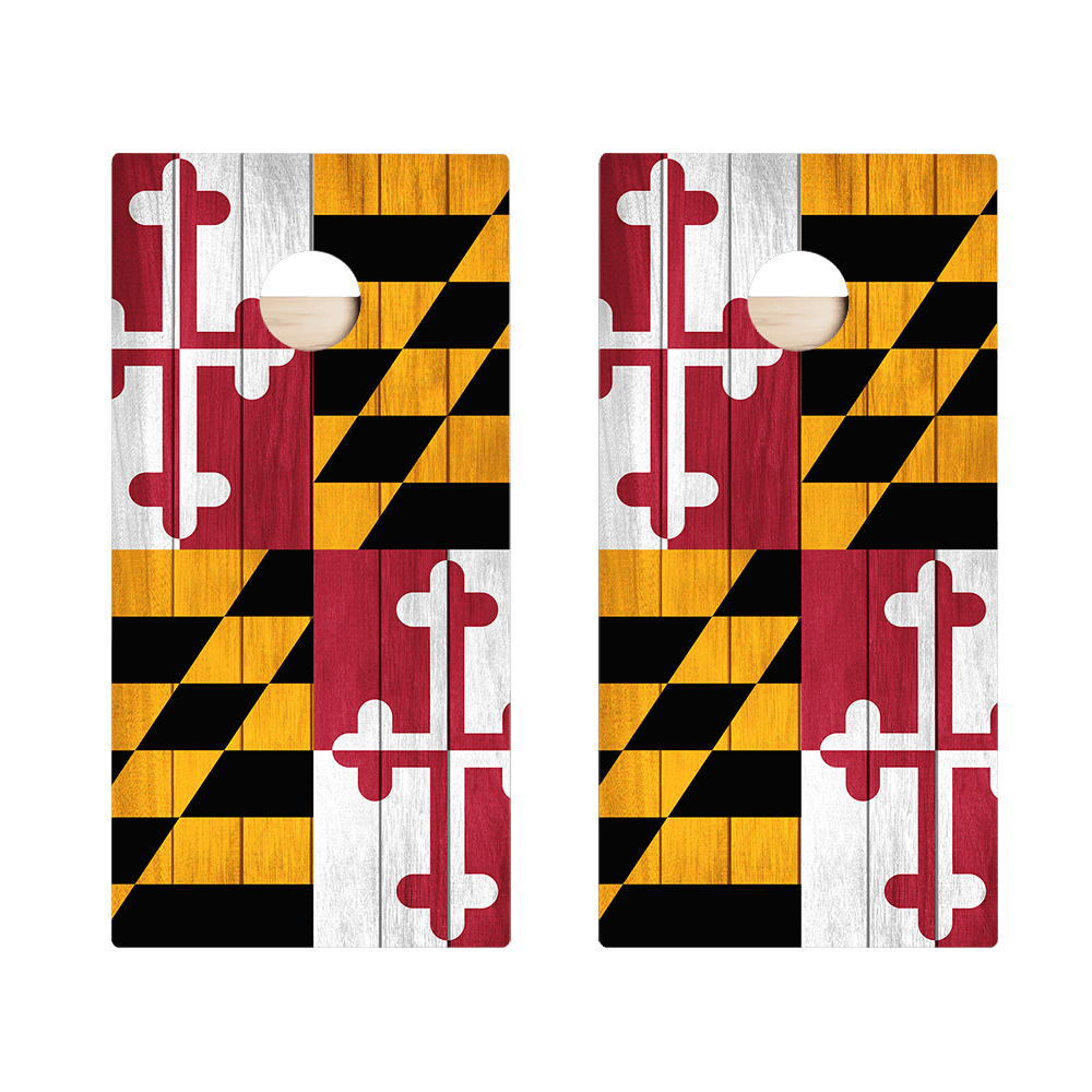 Maryland Flag Star Cornhole Boards