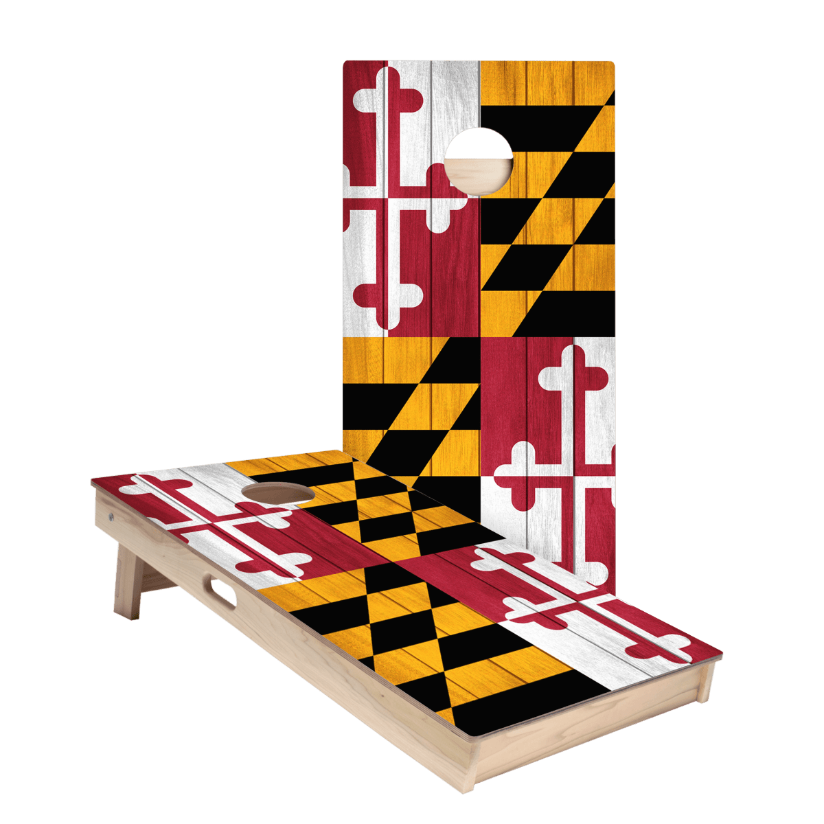 Maryland Flag Star Cornhole Boards