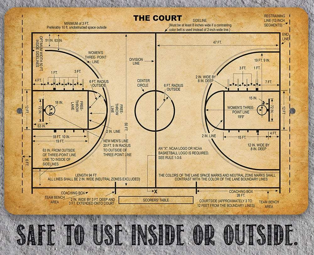 Basketball Court - Metal Sign
