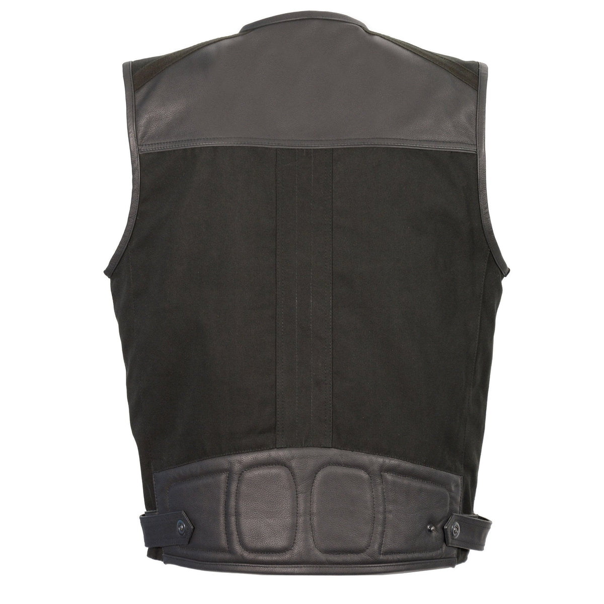 Milwaukee Leather MPM3310 Men's 'Super Utility' Black Leather and Canvas Multi-Pocket Vest