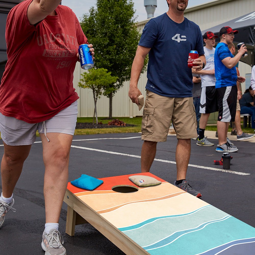 Multi-Color Waves Star Cornhole Boards