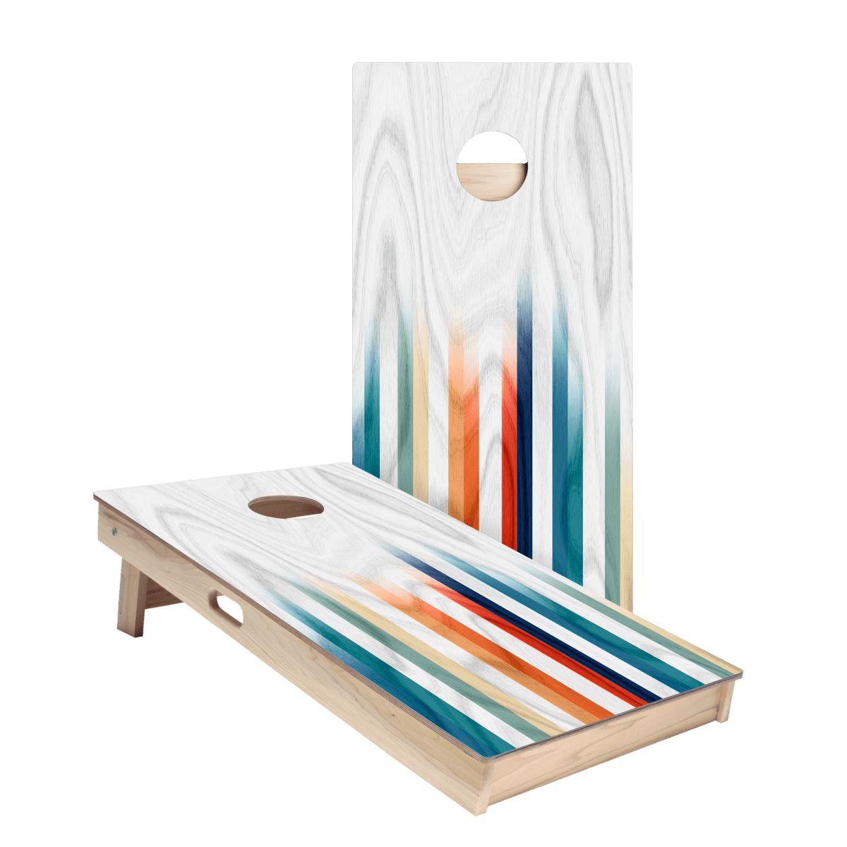 Multi Faded Stripes Star Cornhole Boards