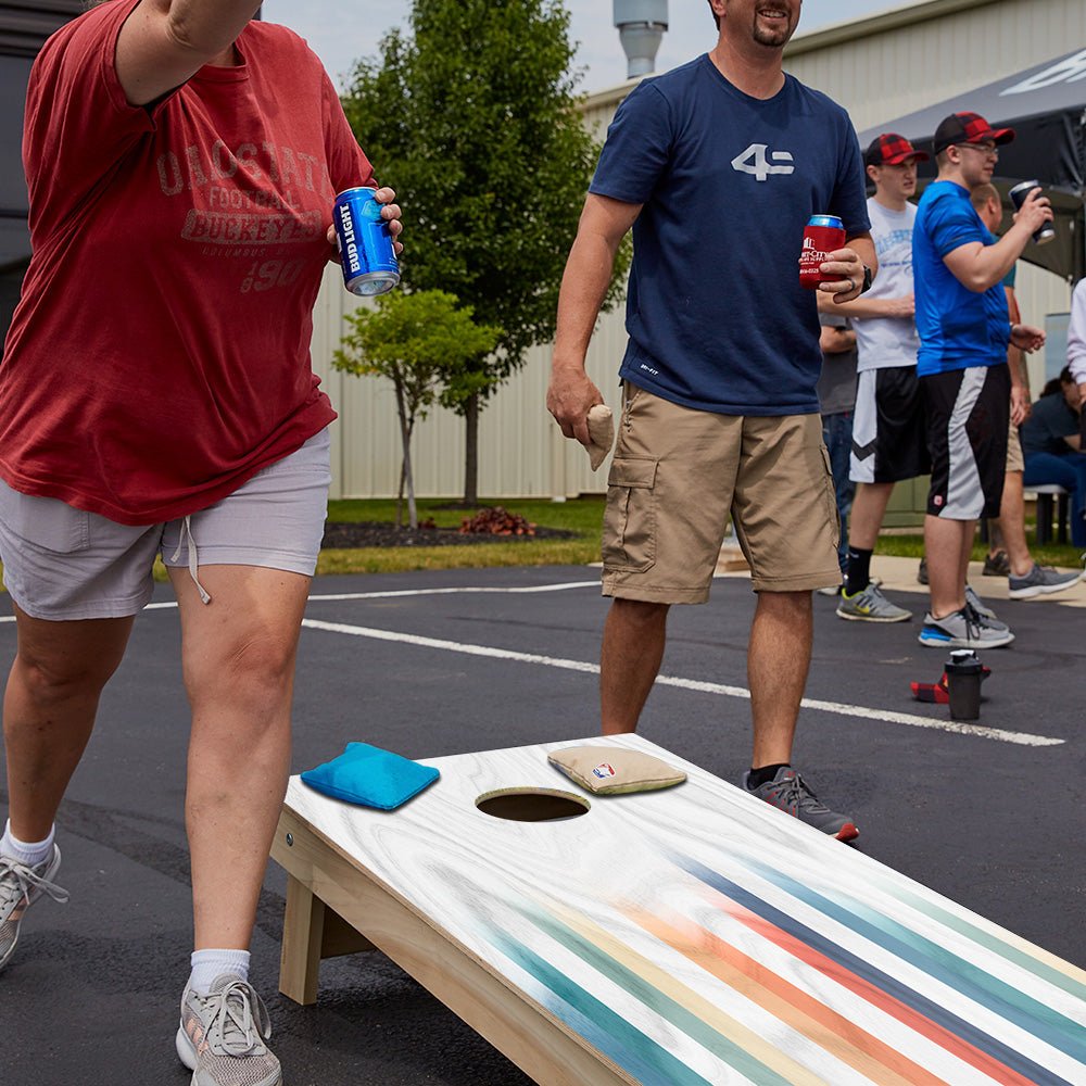 Multi Faded Stripes Star Cornhole Boards