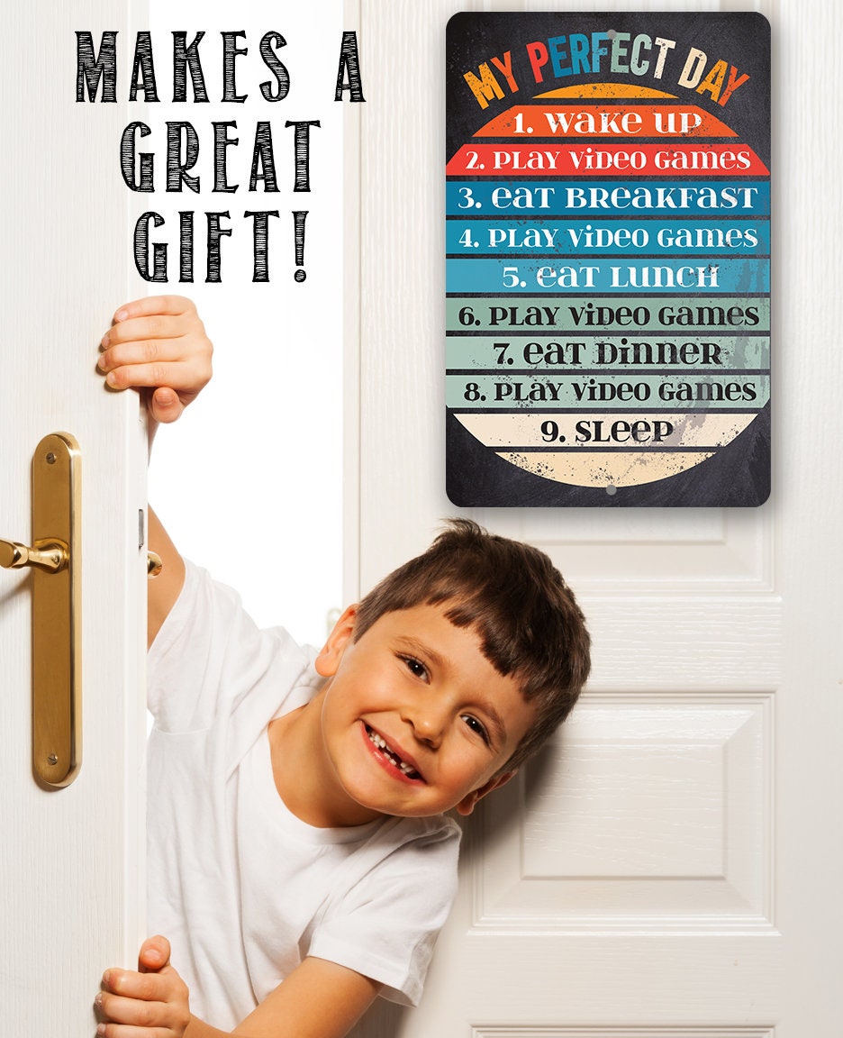 My Perfect Day - Chalkboard Style - Metal Sign