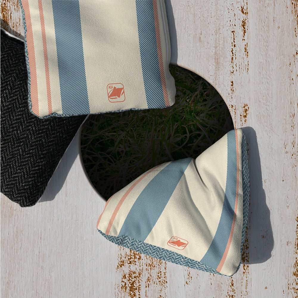 Nautical Diagonal Stripes Synergy Soft Cornhole Bags