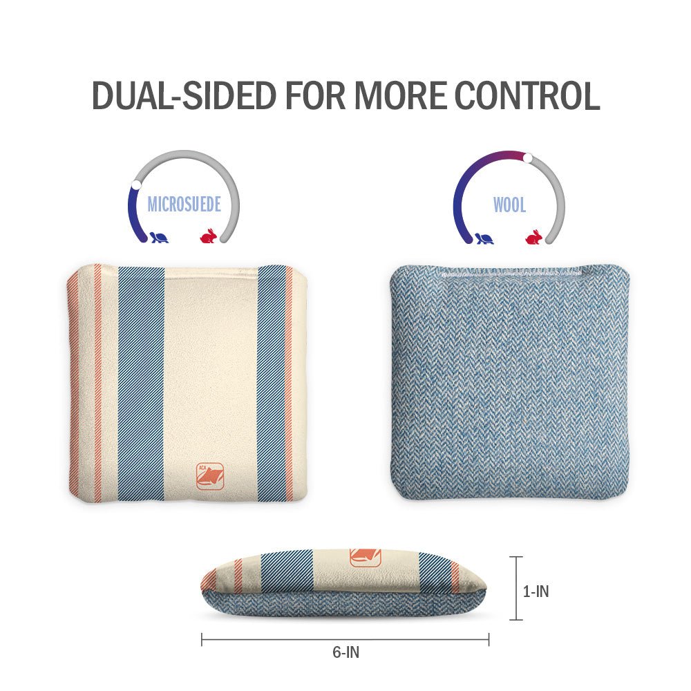Nautical Diagonal Stripes Synergy Soft Cornhole Bags
