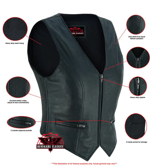Women's Stylish Lightweight Zipper Front Vest