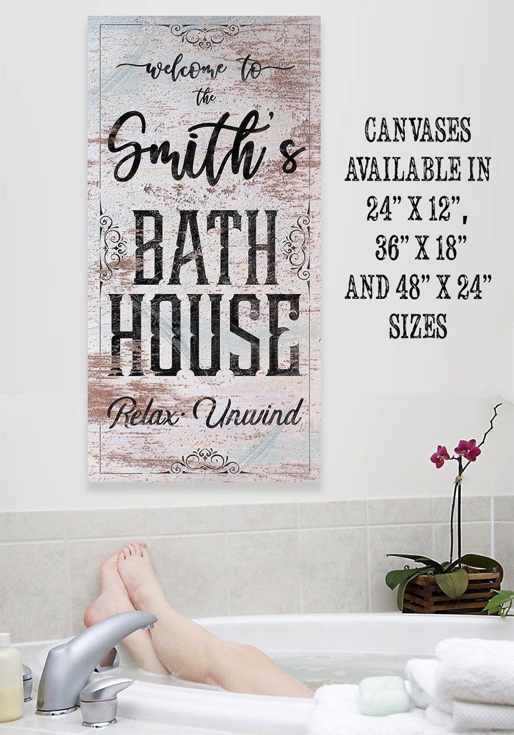 Personalized - Bath House - Canvas