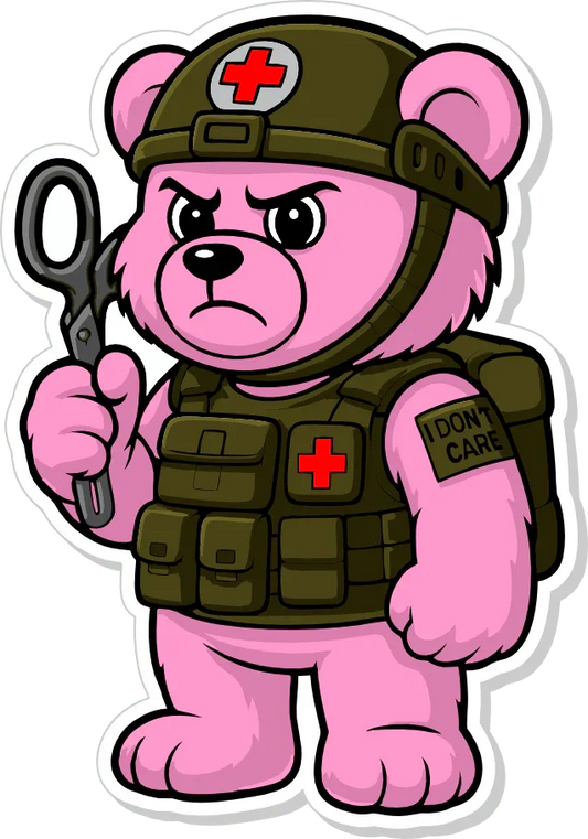 Dead Inside Bear - IDFC BEARS - 3.75" Sticker - Pink