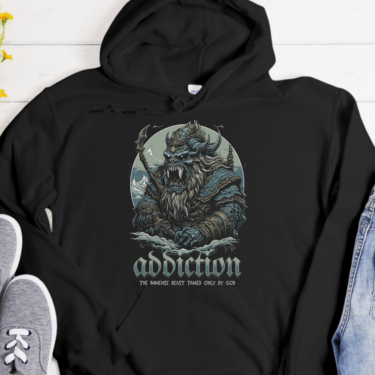 Recovery Hoodie | Inspiring Sobriety | Addiction, The Immense Beast Tamed Only By God