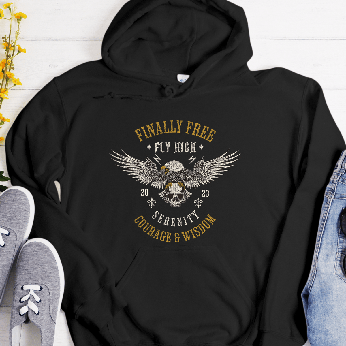 Recovery Hoodie | Inspiring Sobriety | Finally Free, Fly High
