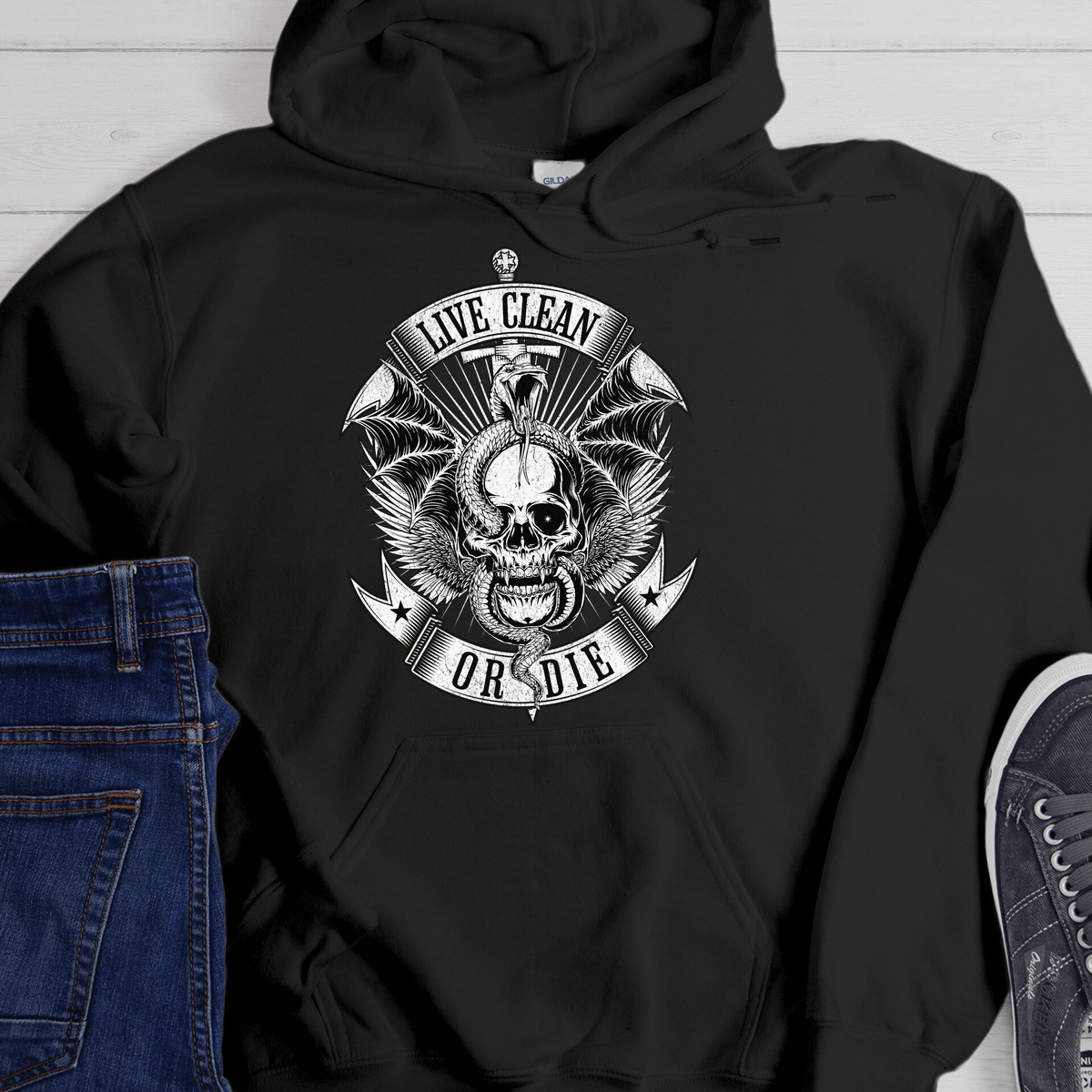 Recovery Hoodie | Inspiring Sobriety | Live Clean or Die