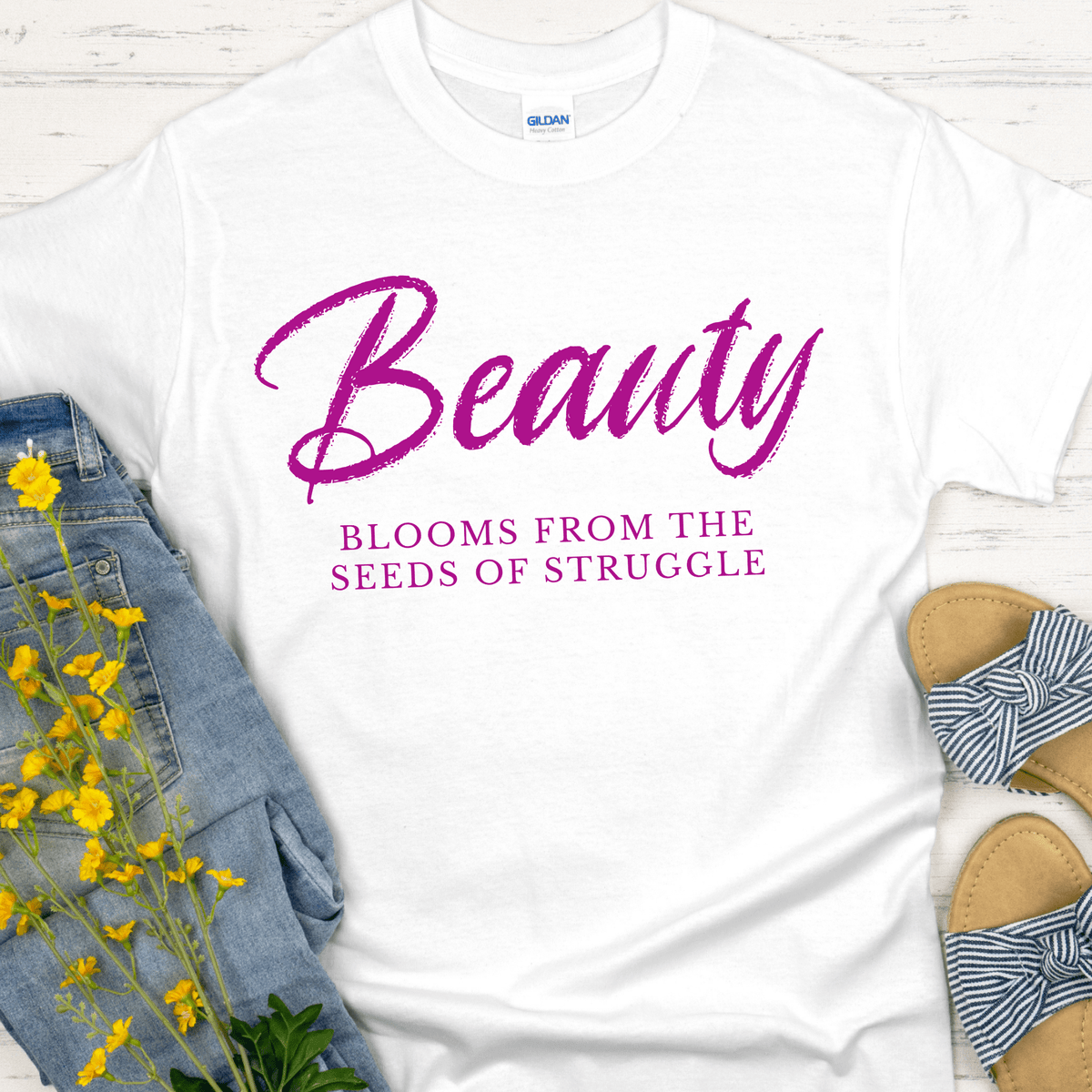 Recovery T-Shirt | Inspiring Sobriety | Beauty Blooms From The Seeds of Struggle