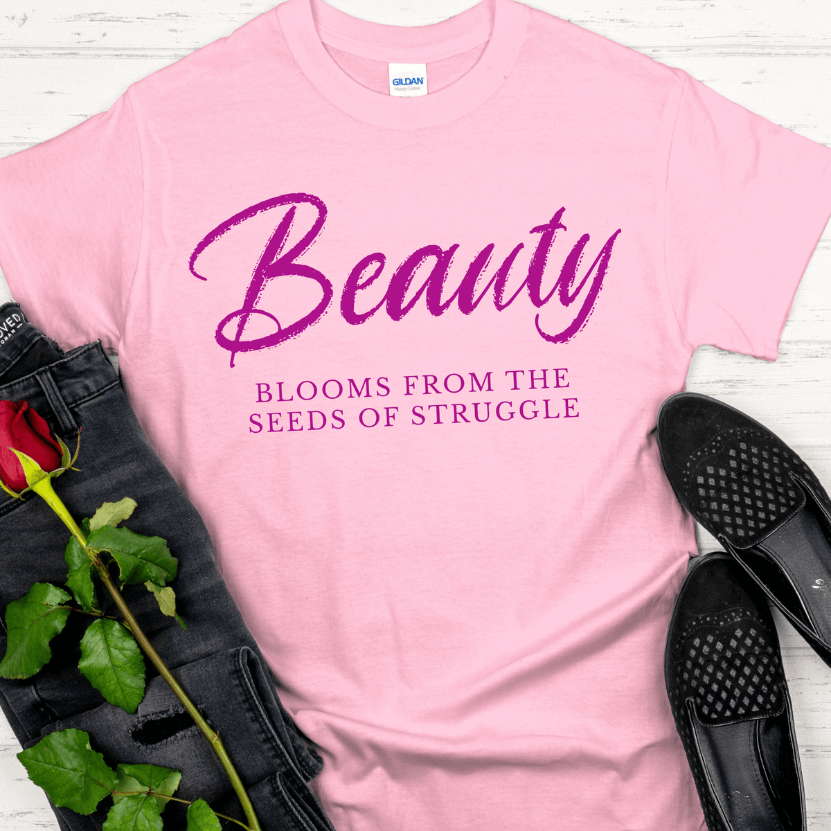 Recovery T-Shirt | Inspiring Sobriety | Beauty Blooms From The Seeds of Struggle