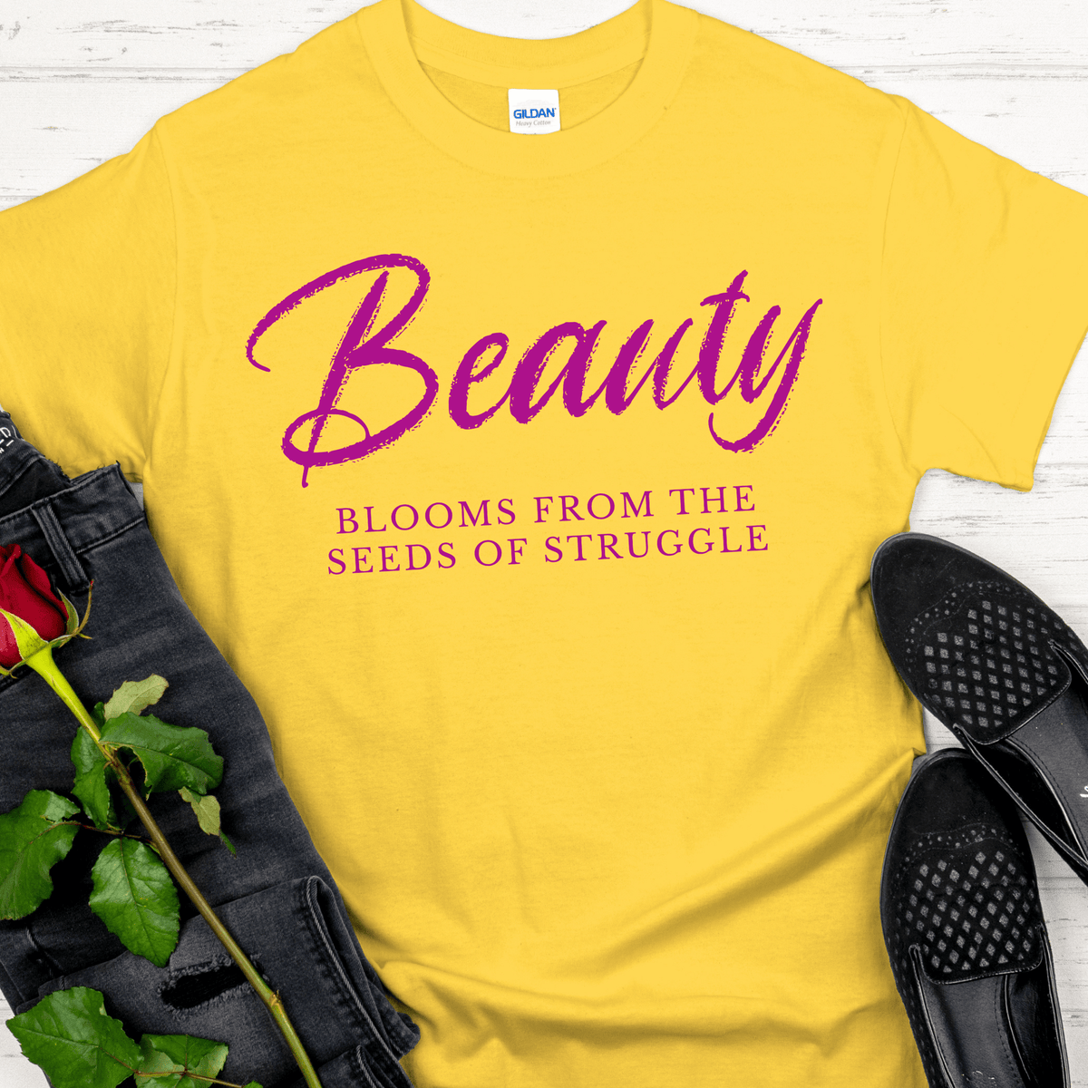 Recovery T-Shirt | Inspiring Sobriety | Beauty Blooms From The Seeds of Struggle