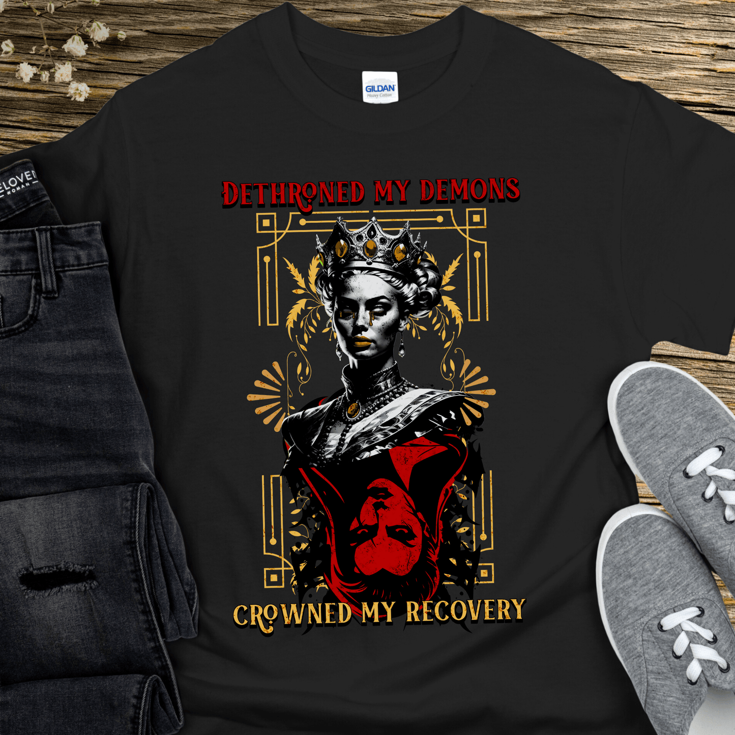 Recovery T-Shirt | Inspiring Sobriety | Dethroned My Demons, Crowned My Recovery