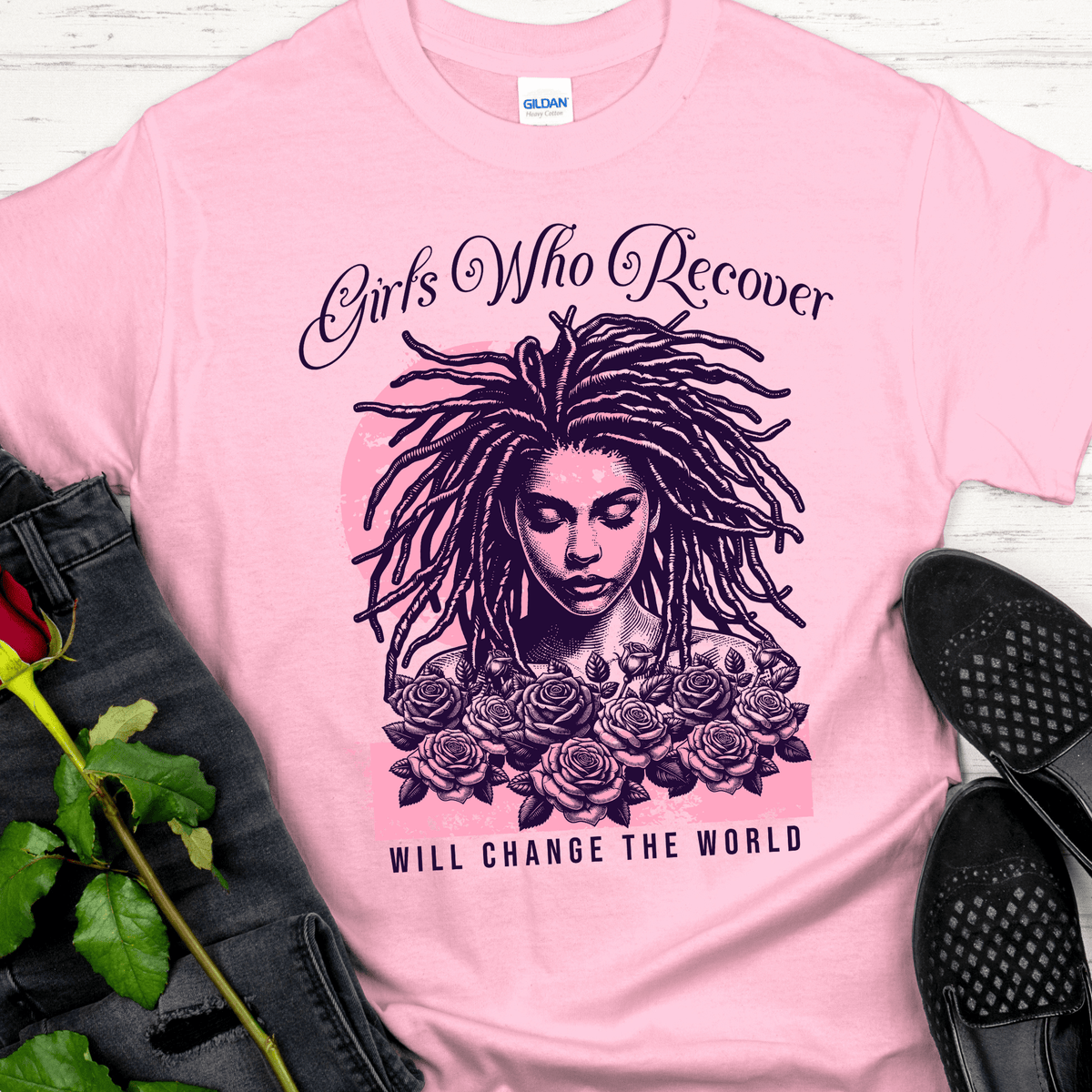 Recovery T-Shirt | Inspiring Sobriety | Girls Who Recover Will Change The World