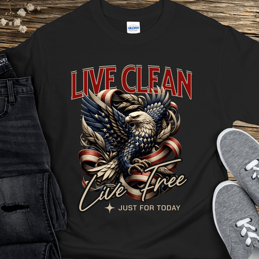 Recovery T-Shirt | Inspiring Sobriety | Live Clean, Live Free
