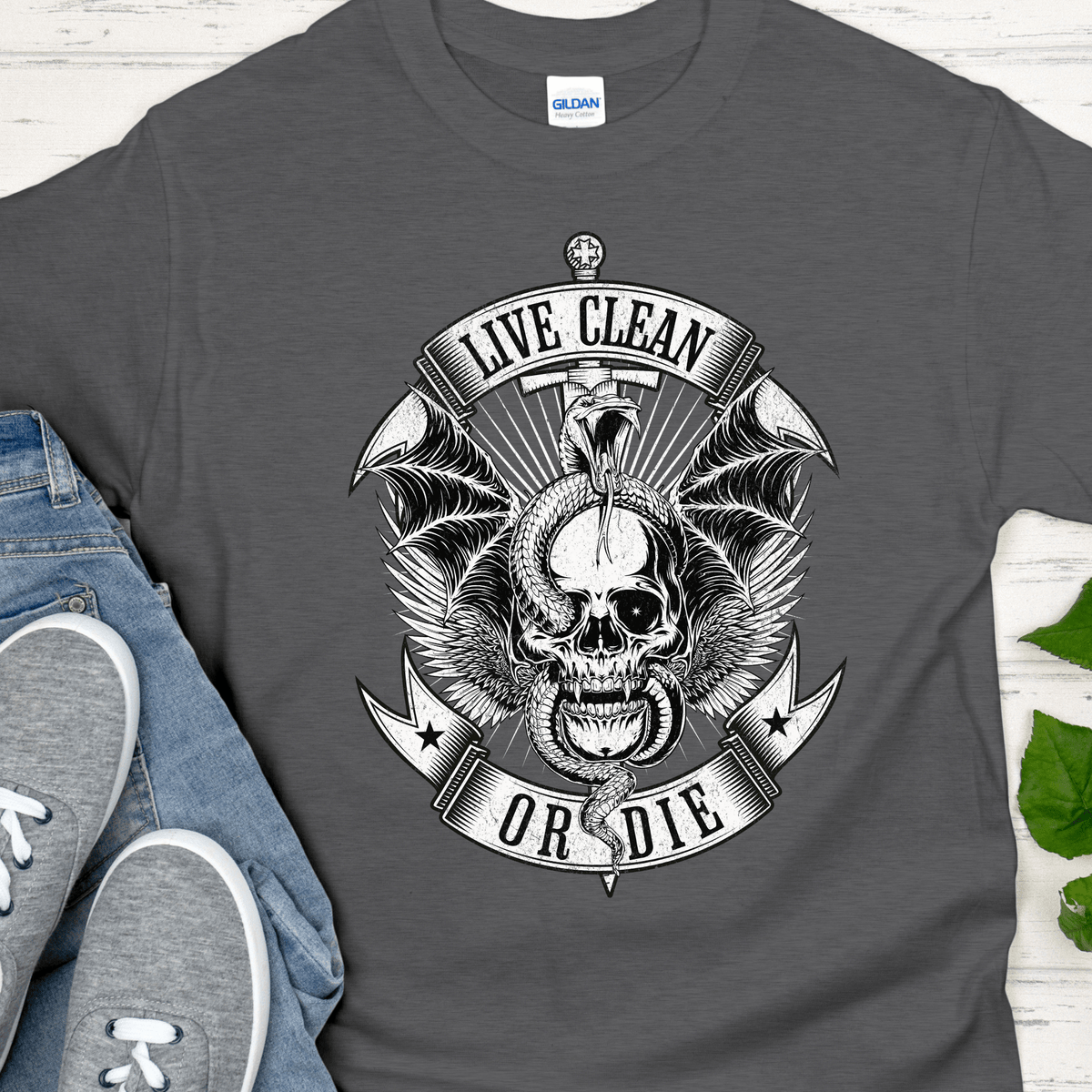 Recovery T-Shirt | Inspiring Sobriety | Live Clean or Die