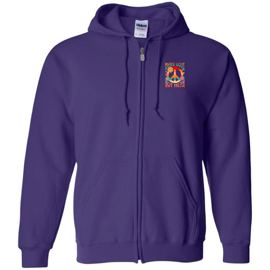Recovery Zip Hoodie | Inspiring Sobriety | Make Love Not Meth (Retro)