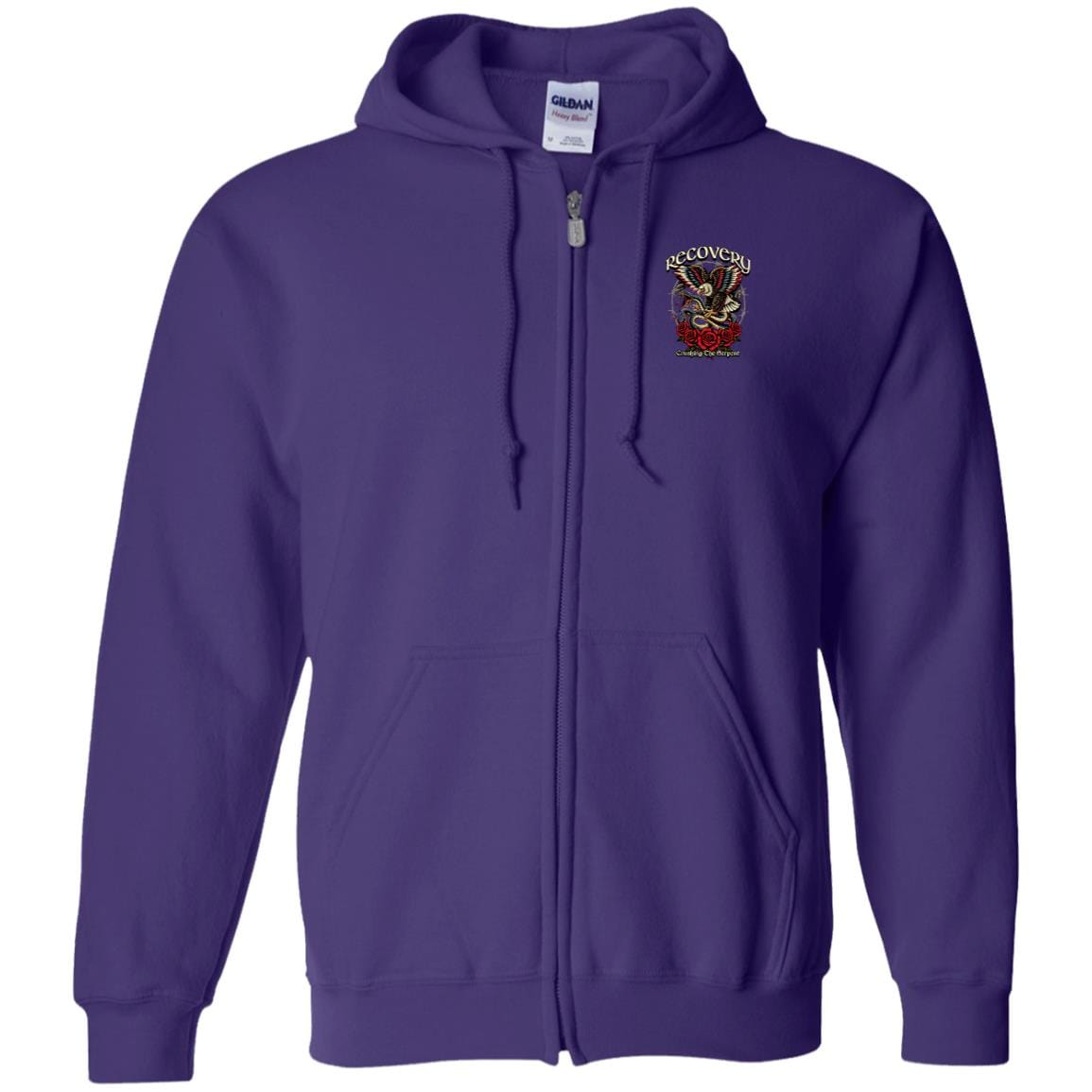 Recovery Zip Hoodie | Inspiring Sobriety | Recovery - Crushing The Serpent