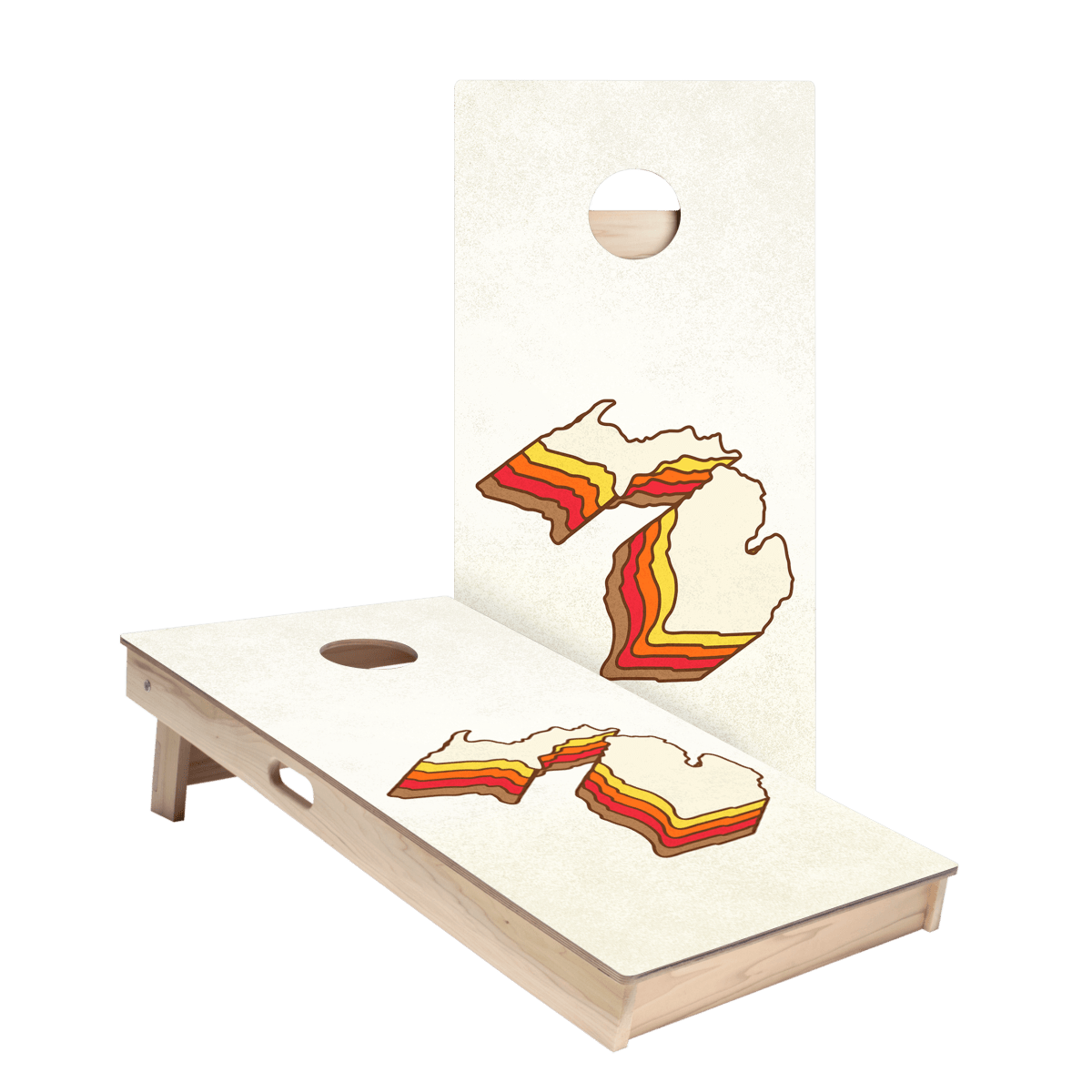 Retro Michigan Star Cornhole Boards