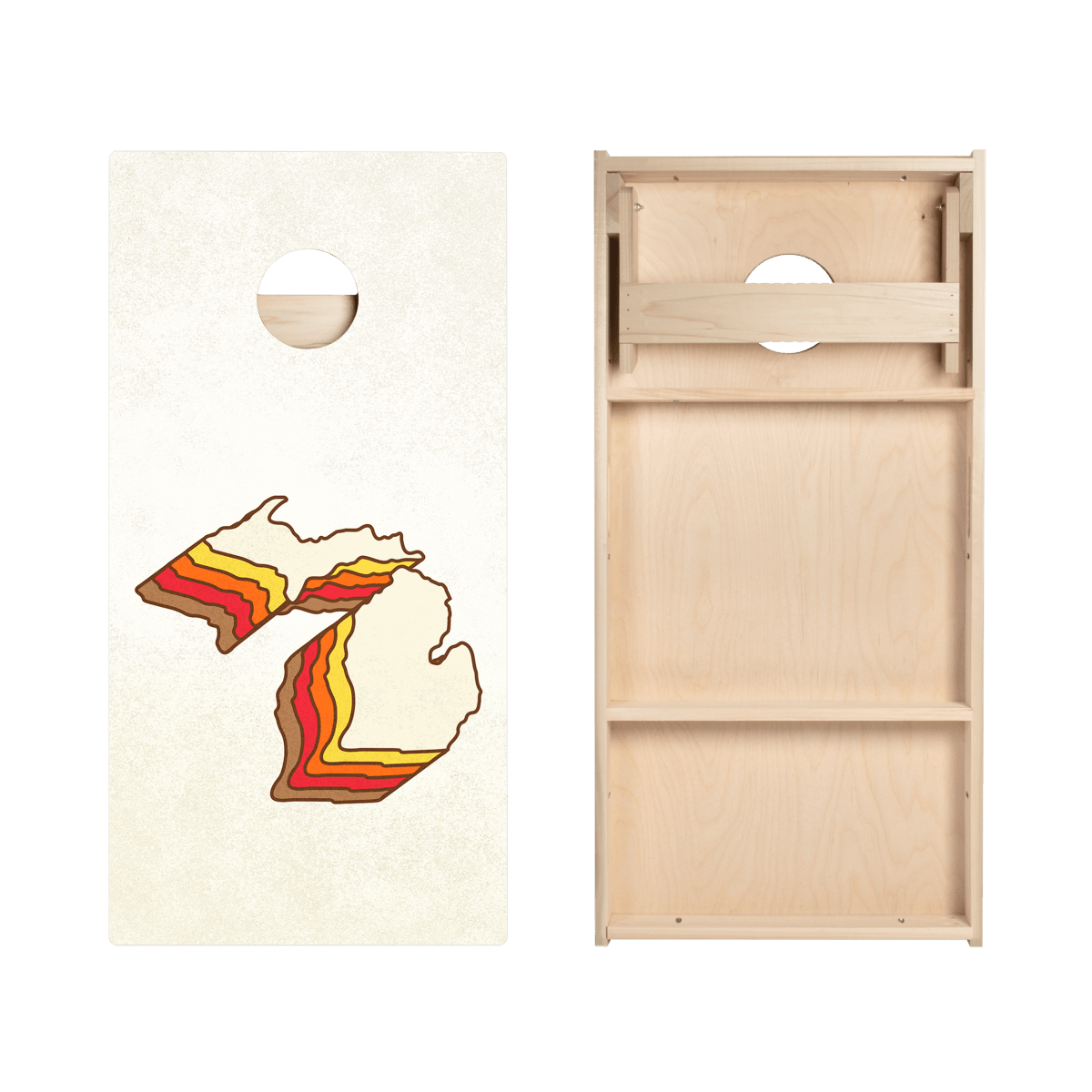 Retro Michigan Star Cornhole Boards