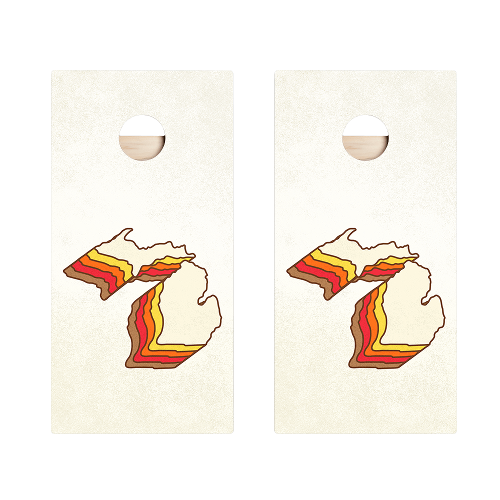 Retro Michigan Star Cornhole Boards