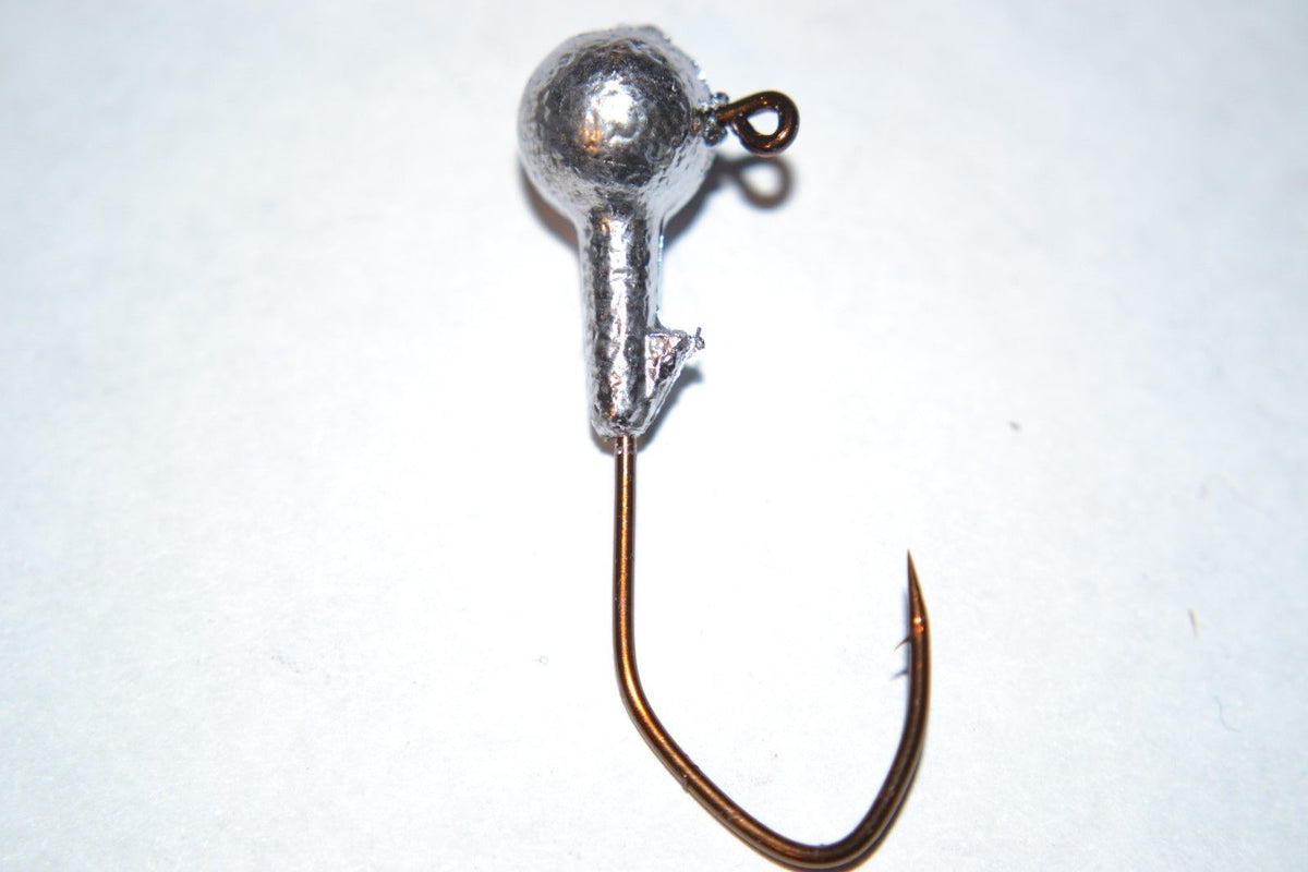 35pc 1/8 Cam's Round Jig Heads Bronze #2 (Laser Sharpe) Nasty Bend Hooks Barb Collar