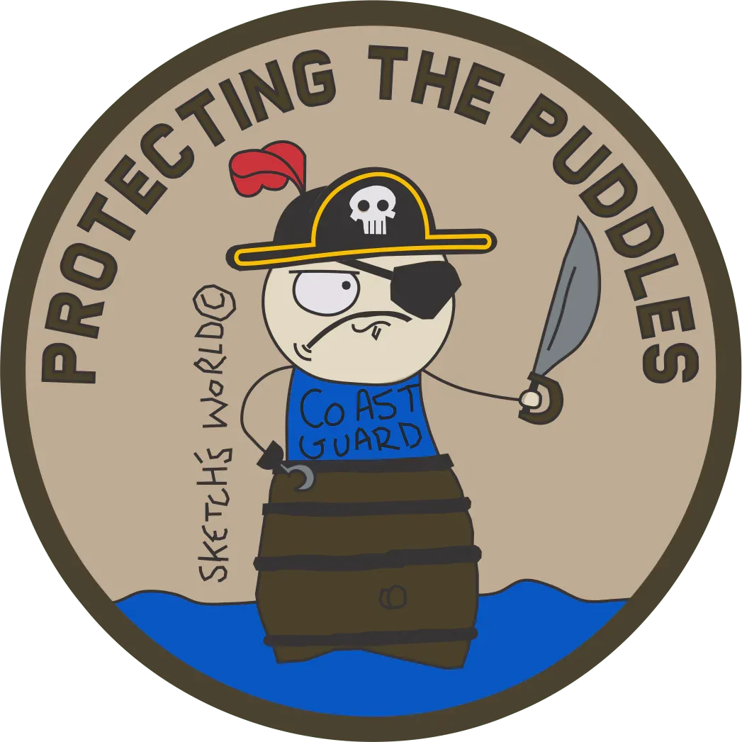 Sketch's World © Officially Licensed - Protecting The Puddles - 3.5 Inch Sticker