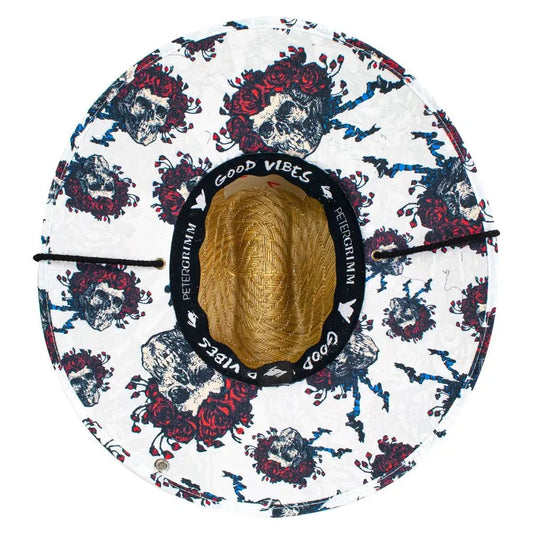 Peter Grimm Grateful Dead Skull & Roses Lifeguard - Rye Straw Lifeguard Hat