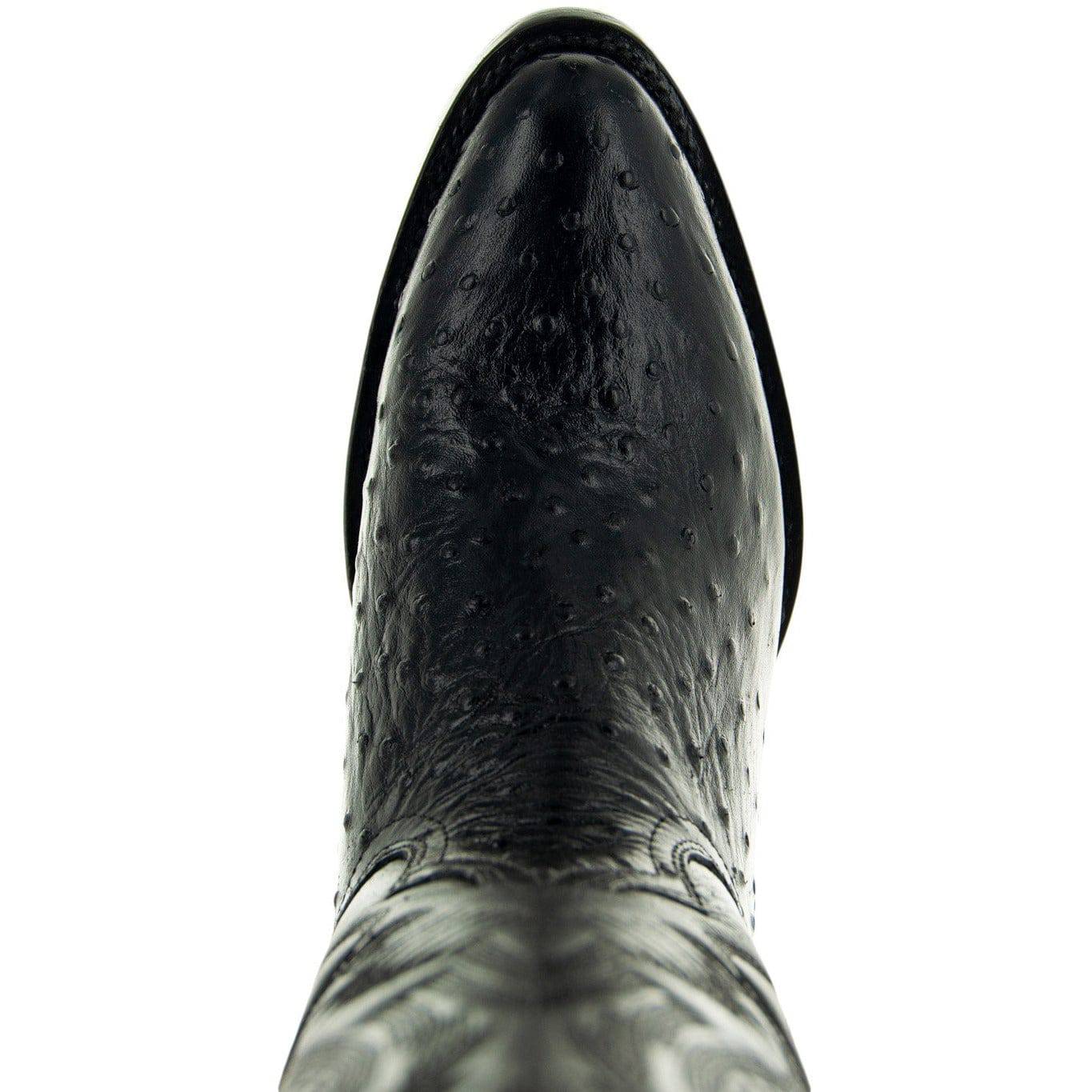 Men's Black Ostrich Print Cowboy Boots (H7002)