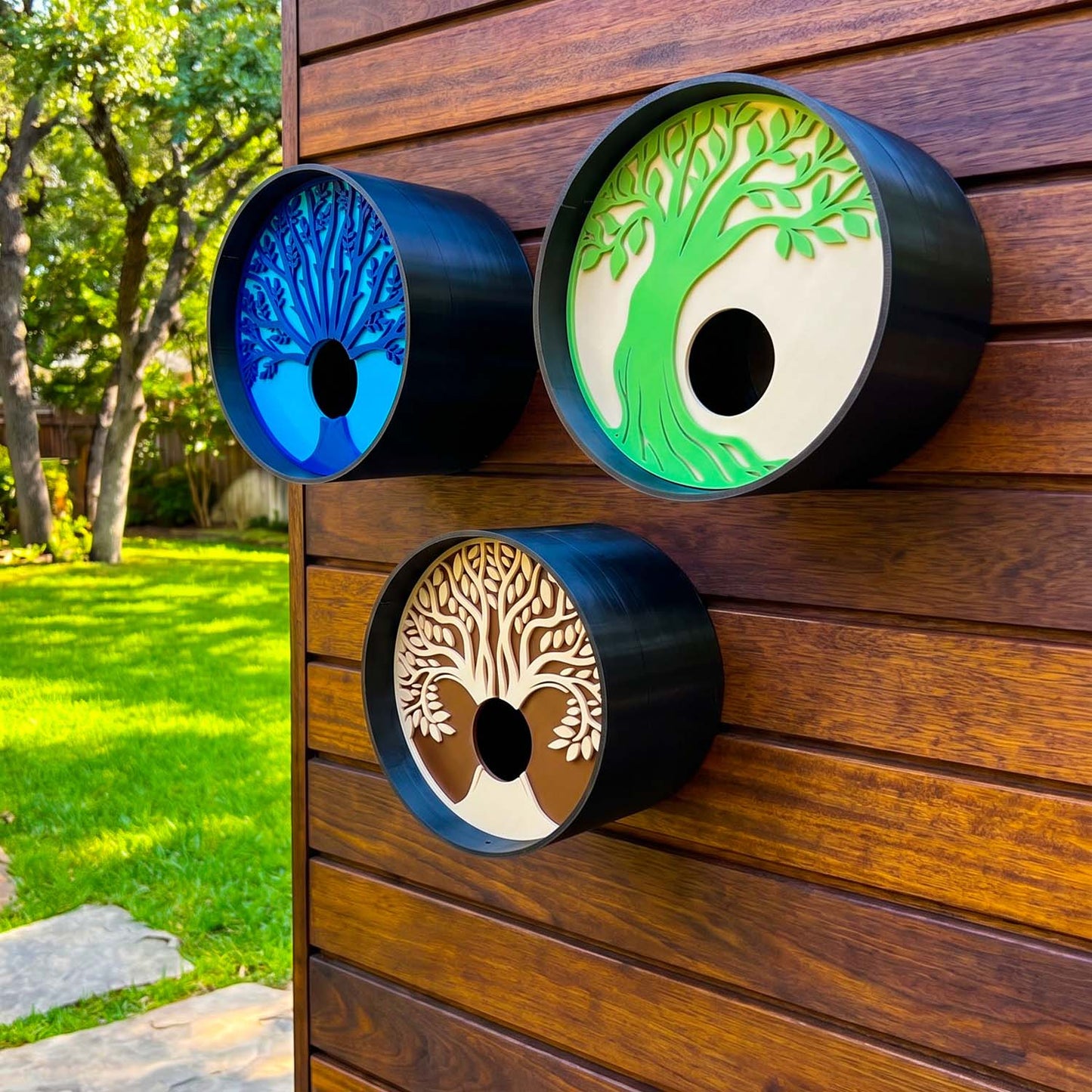 ADG42 Tranquil Tree Modern Round Birdhouses