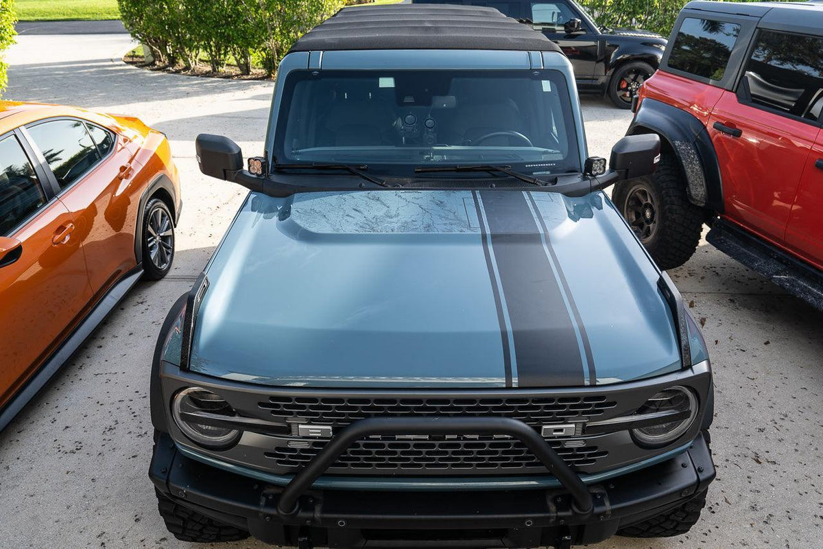 Stealth Clear Badlands Topographic Map Hood Overlay - 2021+ Bronco