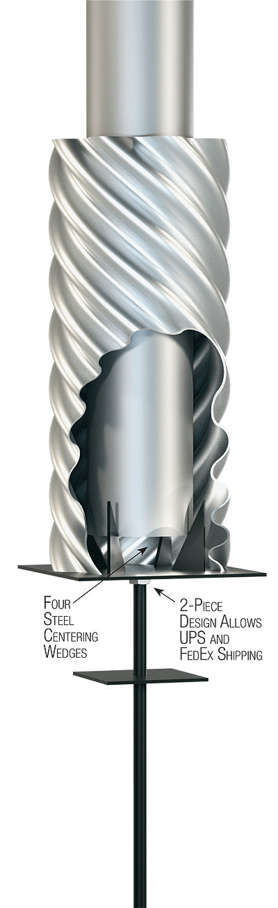 Foundation Sleeve for Aluminum Flagpole with Lightning Grounding Rod