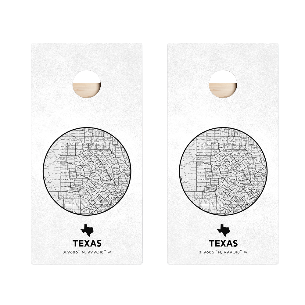 Texas State Map Star Cornhole Boards