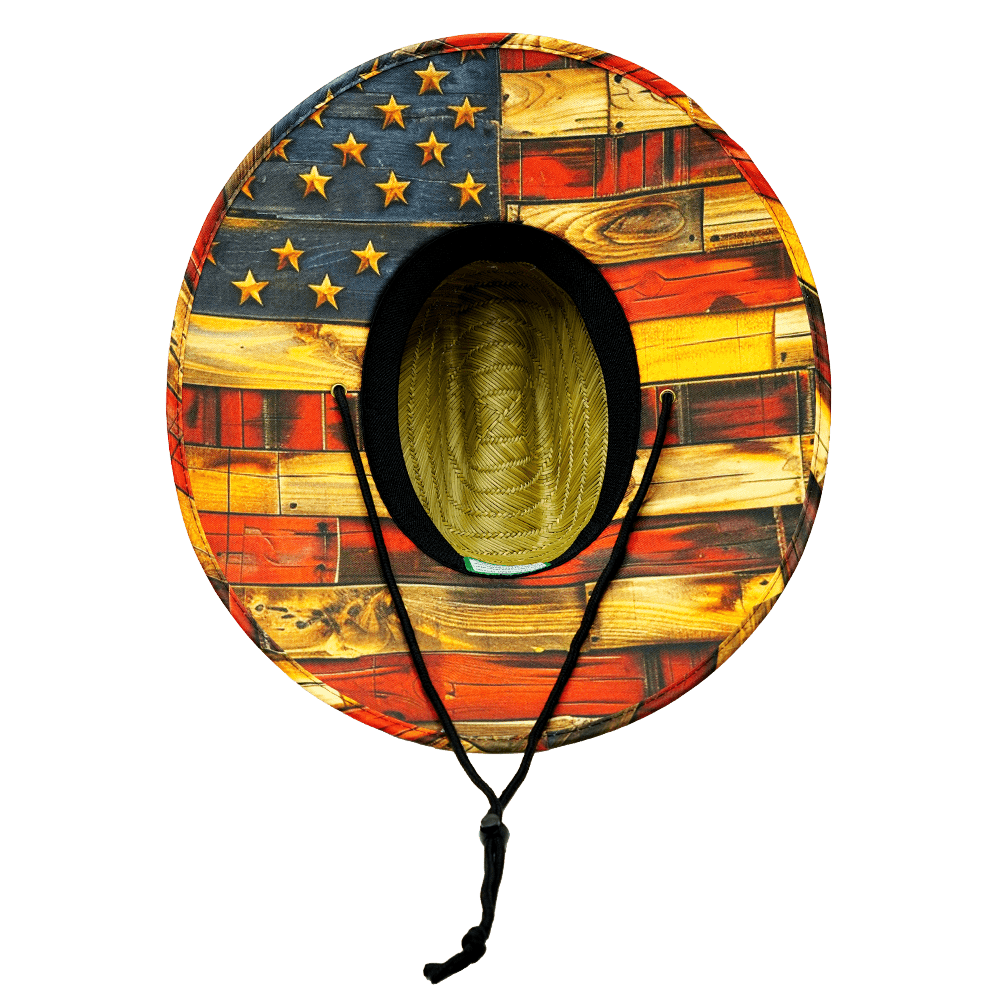THB Straw - Sun Hat - Flag Stained Wood