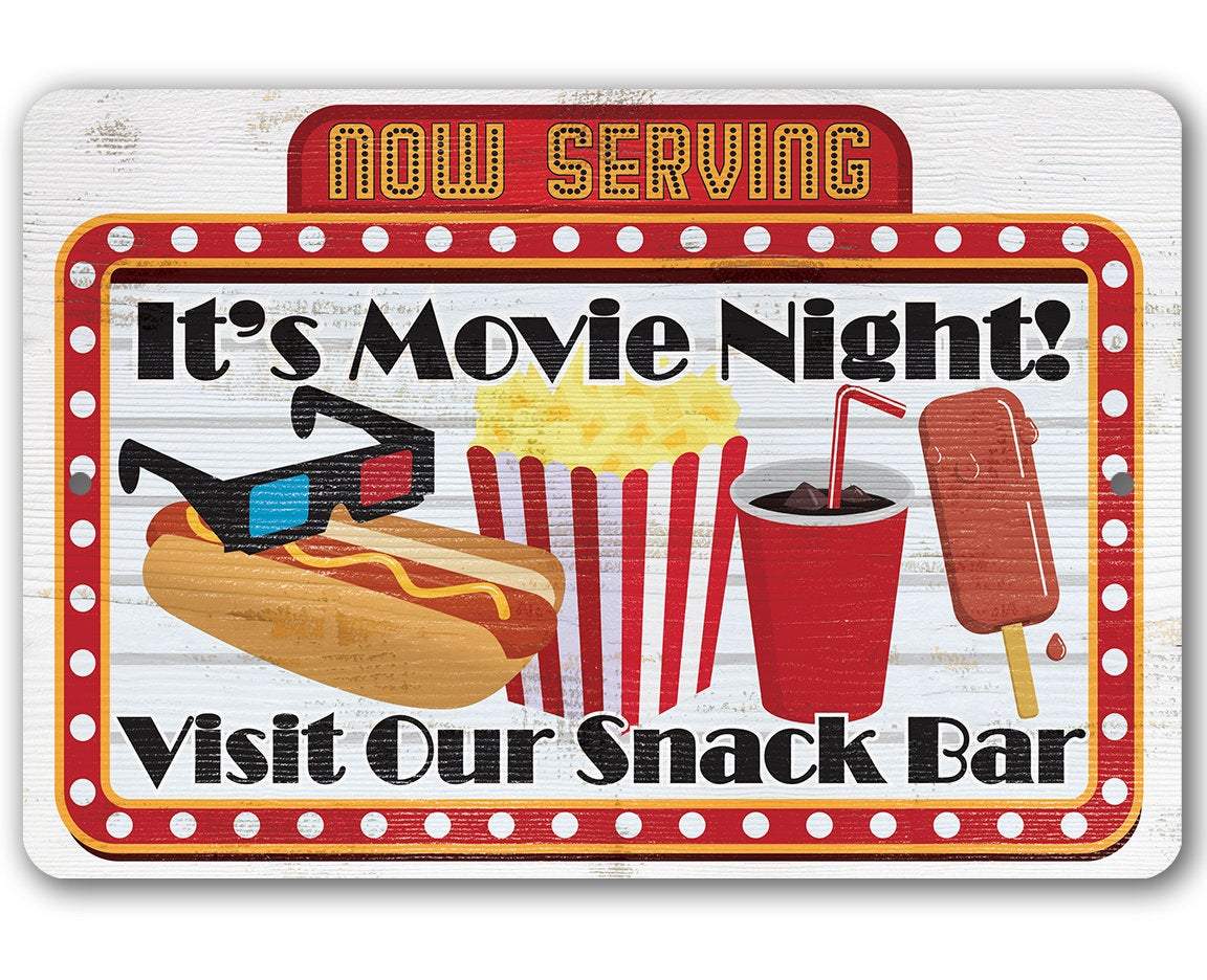 Now Serving Movie Night - Metal Sign