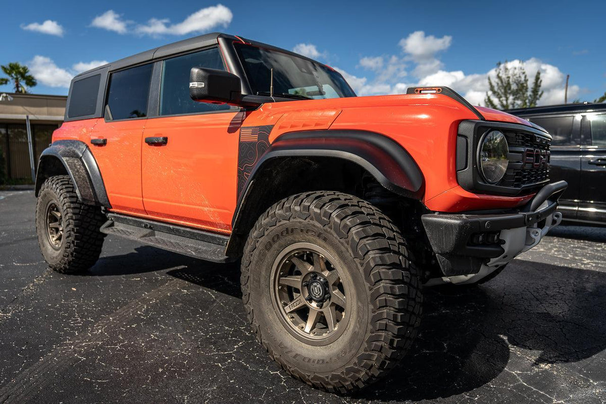 Topo American Flag Fender Overlays (Clear) - 2022+ Bronco Raptor