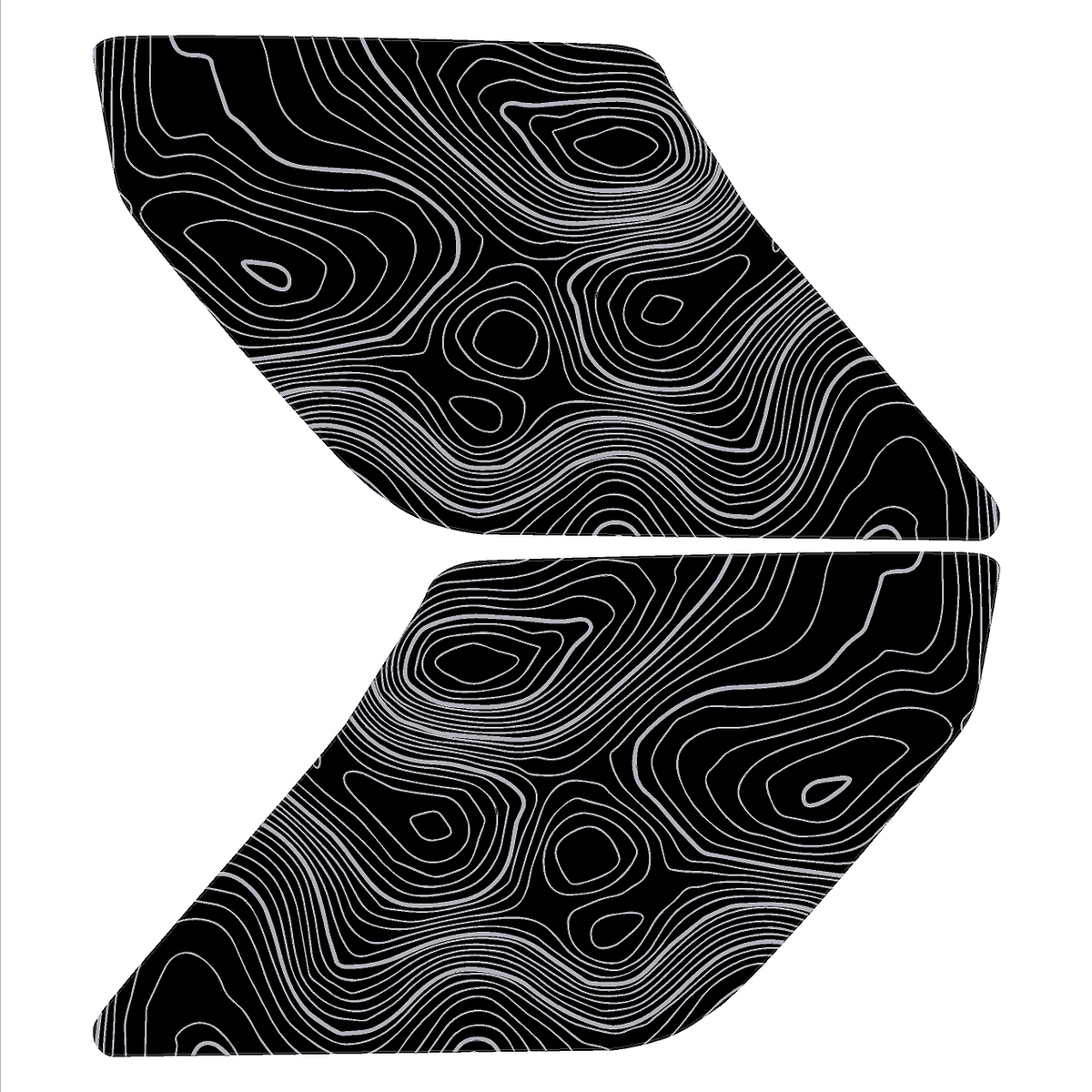 Topographic Interior Sun Visor Overlays - 2024+ Ranger Raptor (with Homelink)