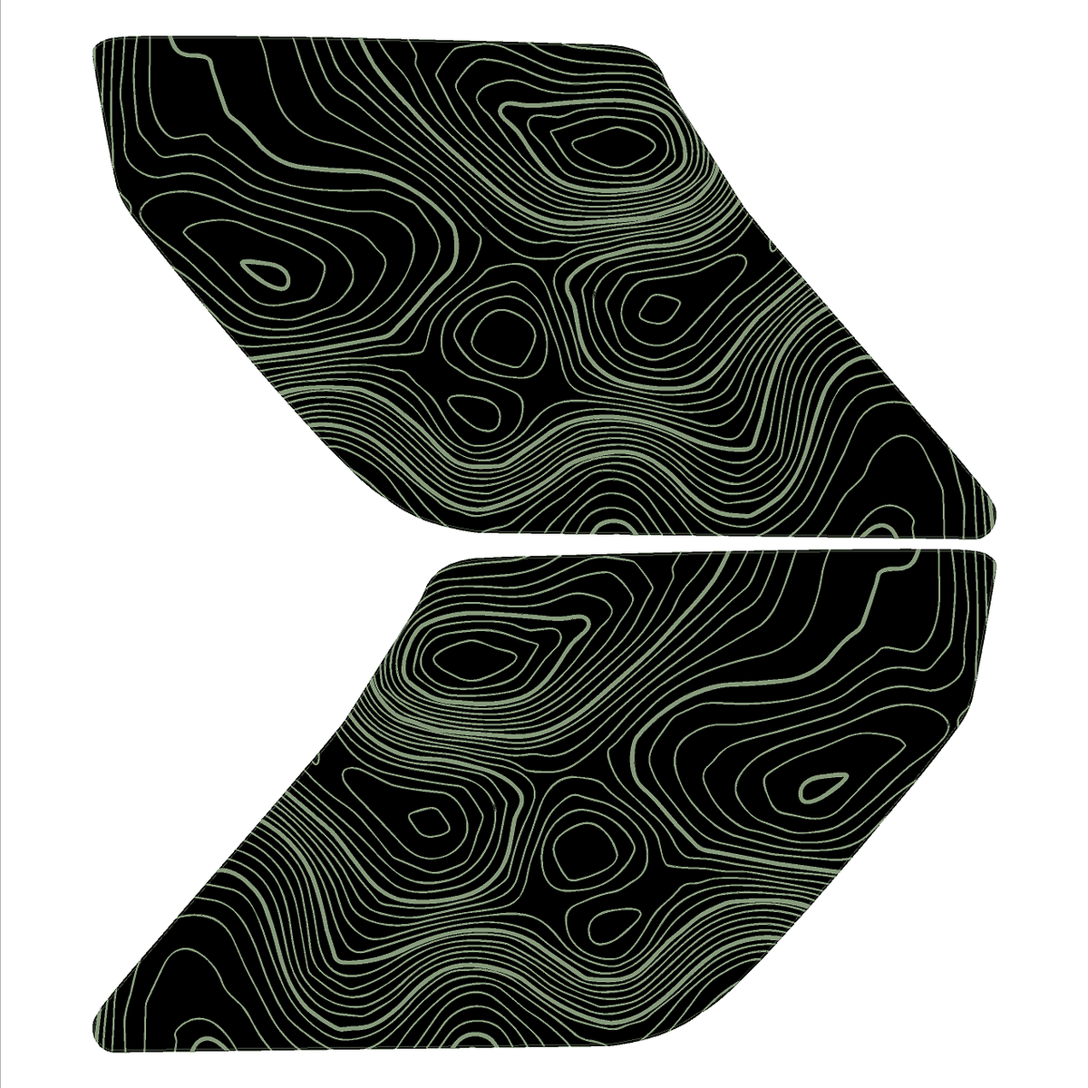 Topo Interior Lower Door Card Insert Overlays (Printed Series) - 2021+ Bronco 2 Door