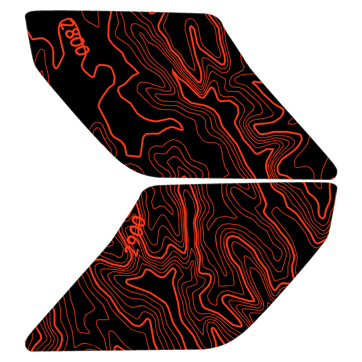 Topo Interior Sun Visor Overlays (Printed Series) - 2021+ Bronco (NO Homelink)