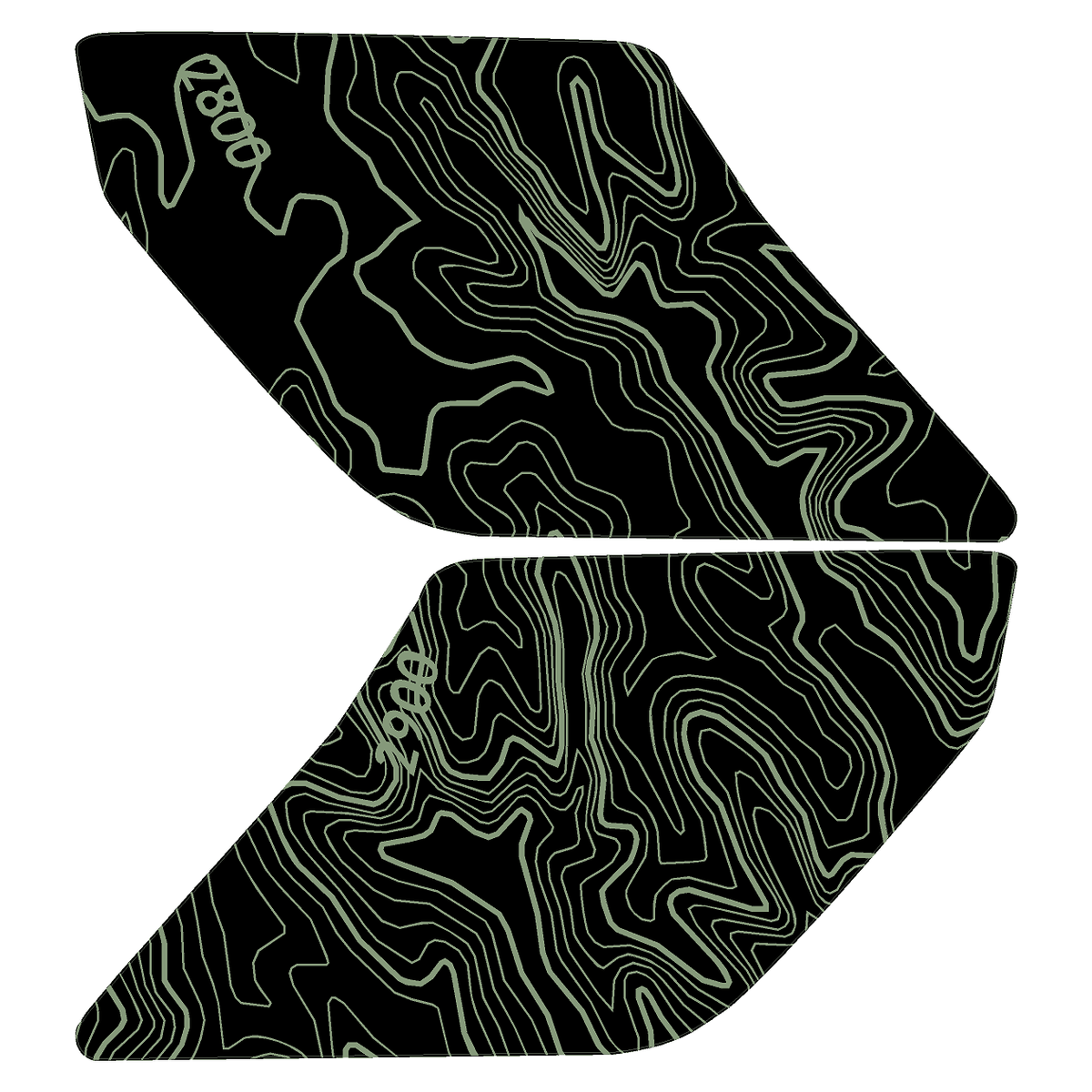 Topo Interior Sun Visor Overlays (Printed Series) - 2021+ Bronco (NO Homelink)