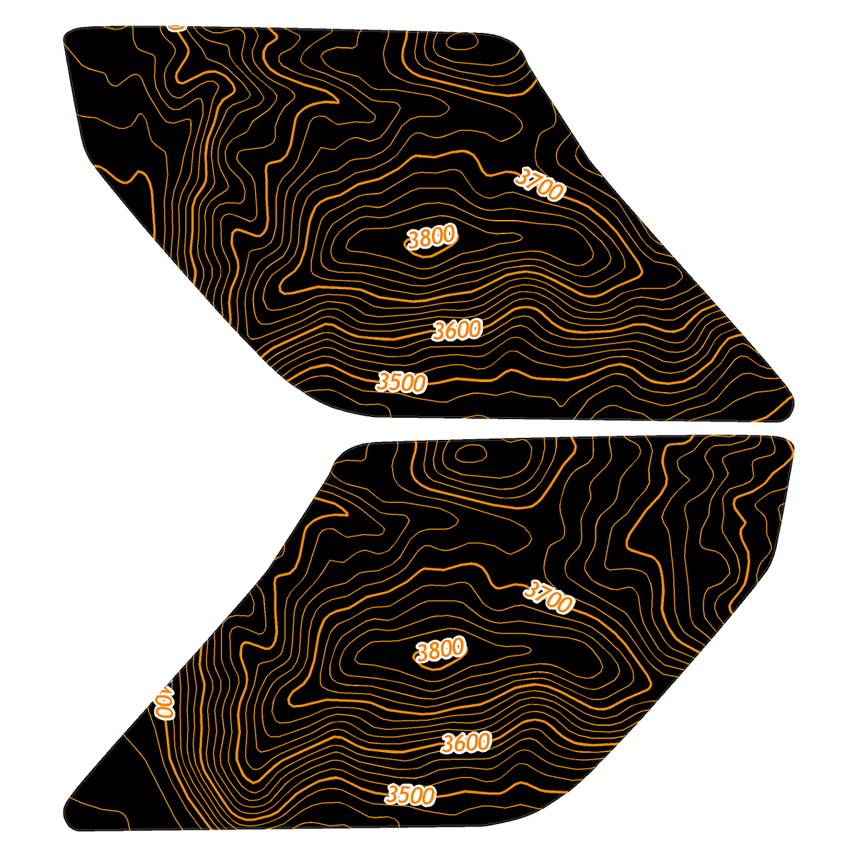 Topo Interior Sun Visor Overlays (Printed Series) - 2021+ Bronco (NO Homelink)