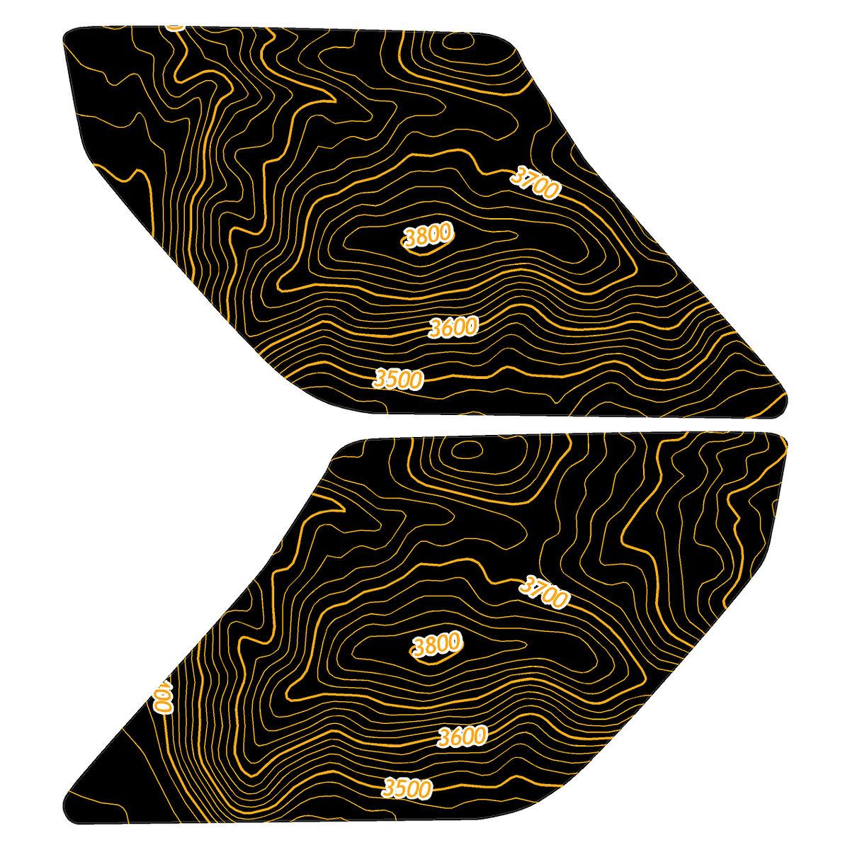 Topo Interior Sun Visor Overlays (Printed Series) - 2021+ Bronco (NO Homelink)