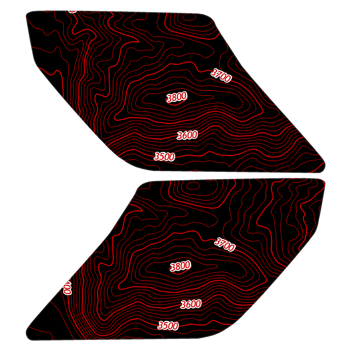 Topo Interior Lower Door Card Insert Overlays (Printed Series) - 2021+ Bronco 2 Door
