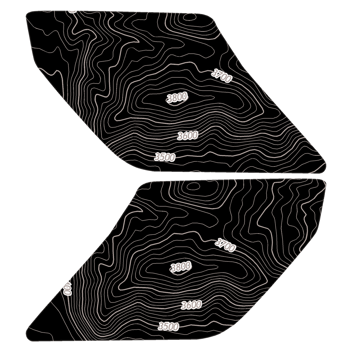 Topo Interior Lower Door Card Insert Overlays (Printed Series) - 2021+ Bronco 2 Door