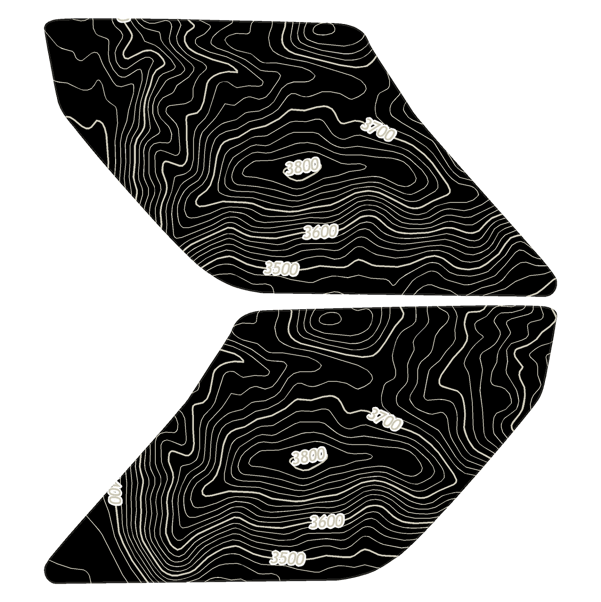 Topo Interior Lower Door Card Insert Overlays (Printed Series) - 2021+ Bronco 2 Door