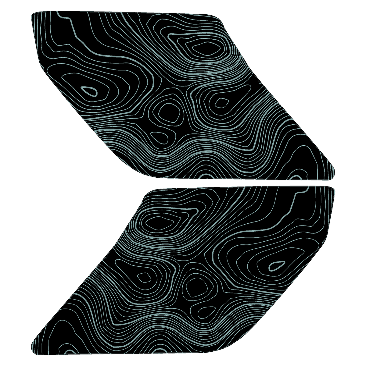 Topographic Interior Sun Visor Overlays - 2024+ Ranger Raptor (with Homelink)